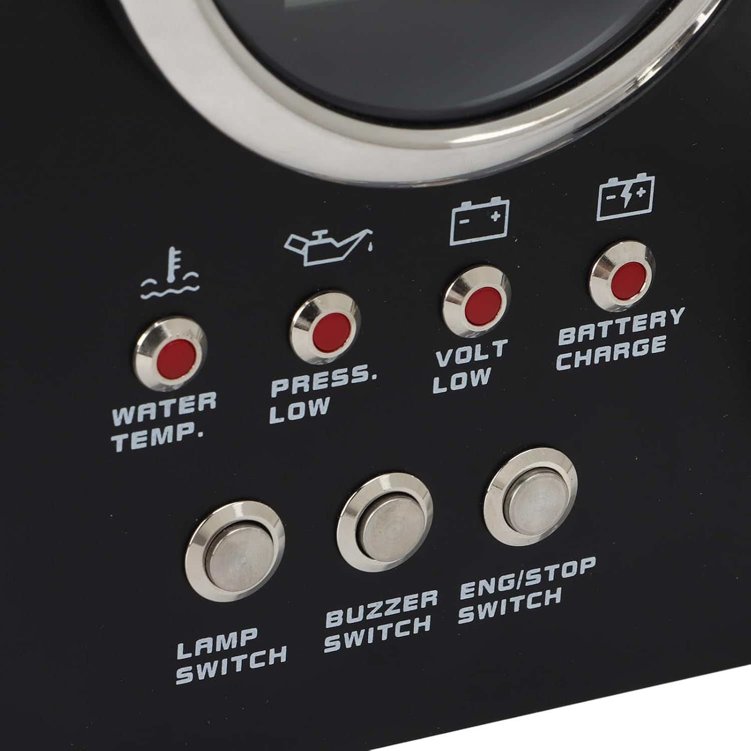 Digital Dash Panel, Ignition Indicator Timely Alarm IP67 Waterproof DC 9-32V Fuel Level Oil Pressure Water Temp Voltage Meter for Boat Yacht