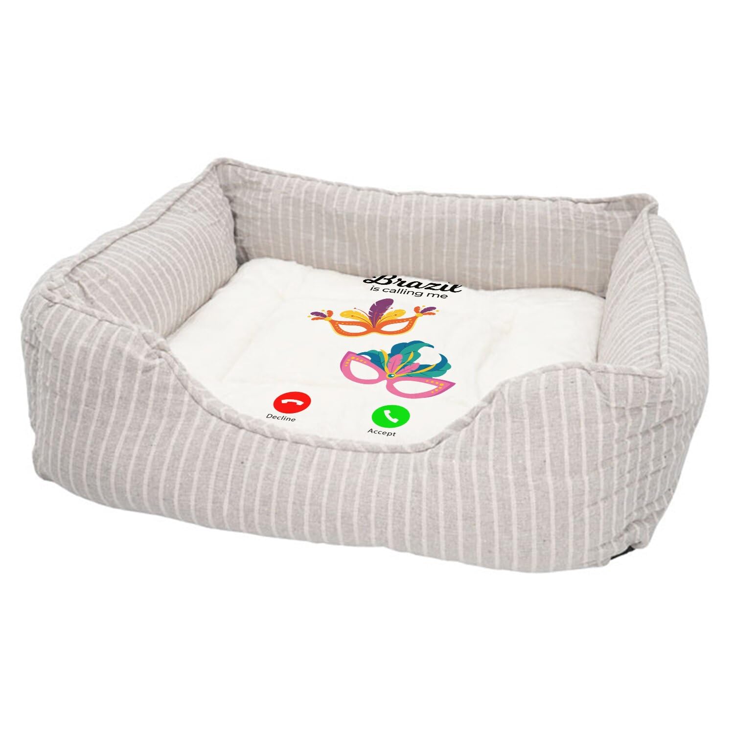 Panier pour chat et chien moelleux lit lavable imprimé en France