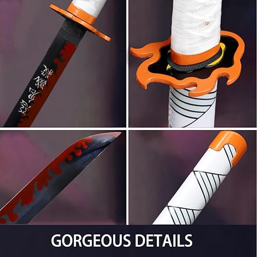 Miniatura 6 de Swordsrain Sharp Handmade Anime Demon Slayer Sword Real Metal 41 inches High Carbon Steel Samurai Sword Kimetsu no Yaiba Sword Cosplay Anime Sword