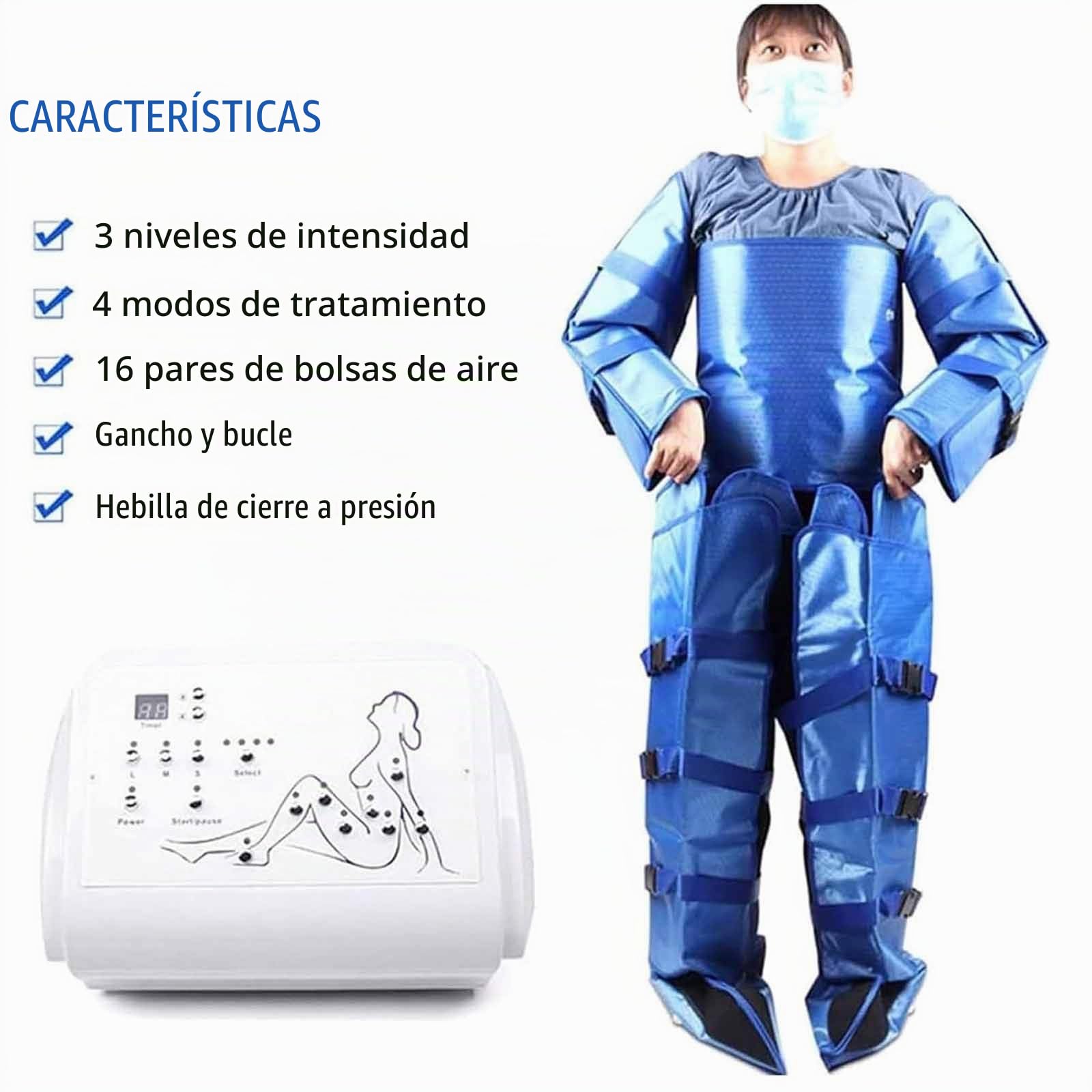 Masajeador Compresión Aire Presoterapia para Hogar | 4 Programas | 3 Niveles Intensidad | 16/40 Airbag | Masaje Secuencials | Masaje Piernas,Brazo Y Abdomen,Purple