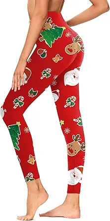 GAYHAY High Waisted Leggings for Women - Soft Opaque Slim Tummy Control Printed Pants for Running Cycling Yoga