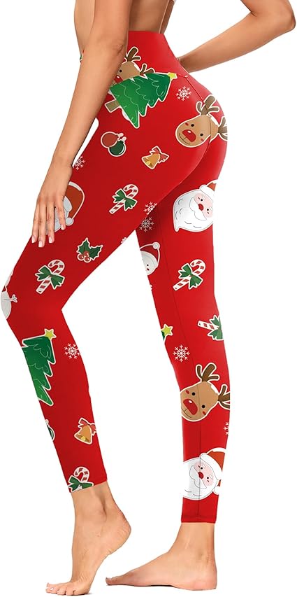 GAYHAY High Waisted Leggings for Women - Soft Opaque Slim Tummy Control Printed Pants for Running Cycling Yoga