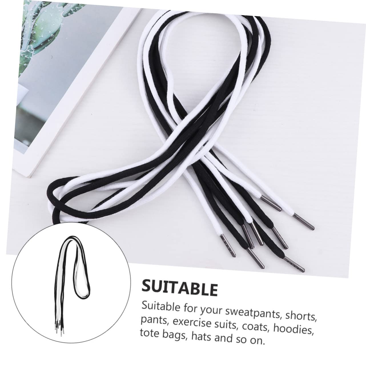 Lot de 10 cordons de serrage de rechange pour sweat à capuche - Pour pantalon de sport - Accessoires métalliques Lot de 10 cordons de serrage de rechange pour sweat à capuche - Pour pantalon de sport - Accessoires métalliques