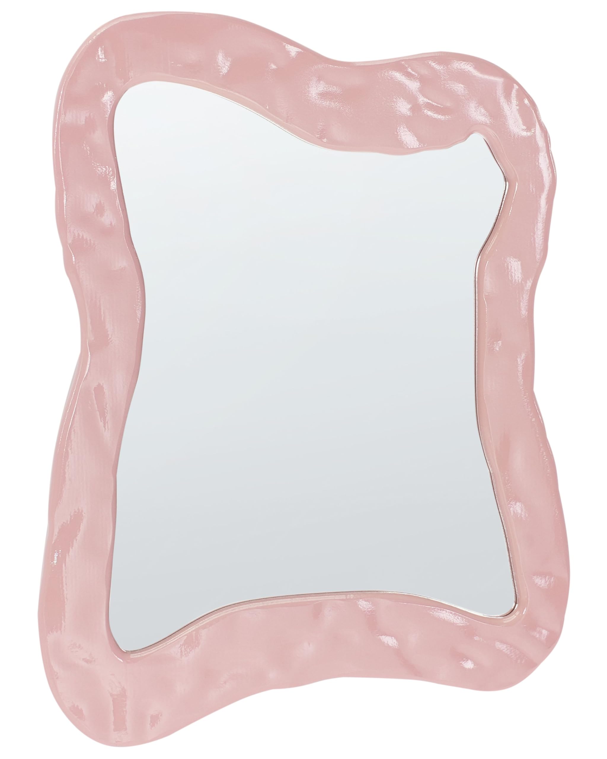 Beliani Wall Mirror Pencran 60 Cm 80 Cm Pink
