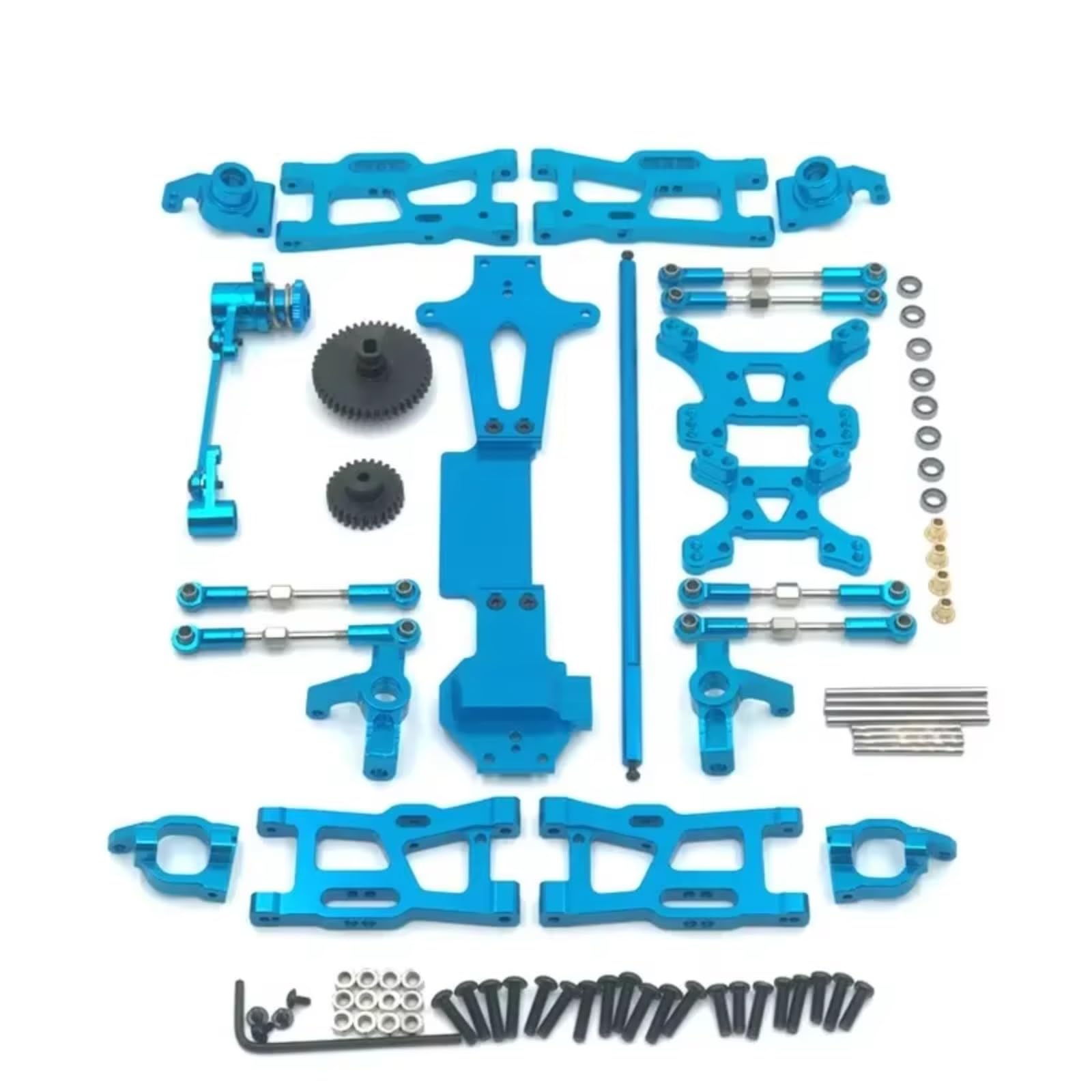 for Wltoys 144001 144002 144010 1/14 Metal Kits for Swing Arm Link Rod Steering Block RC Car Accessories Upgrade Parts RC Car Accessories(Blue)