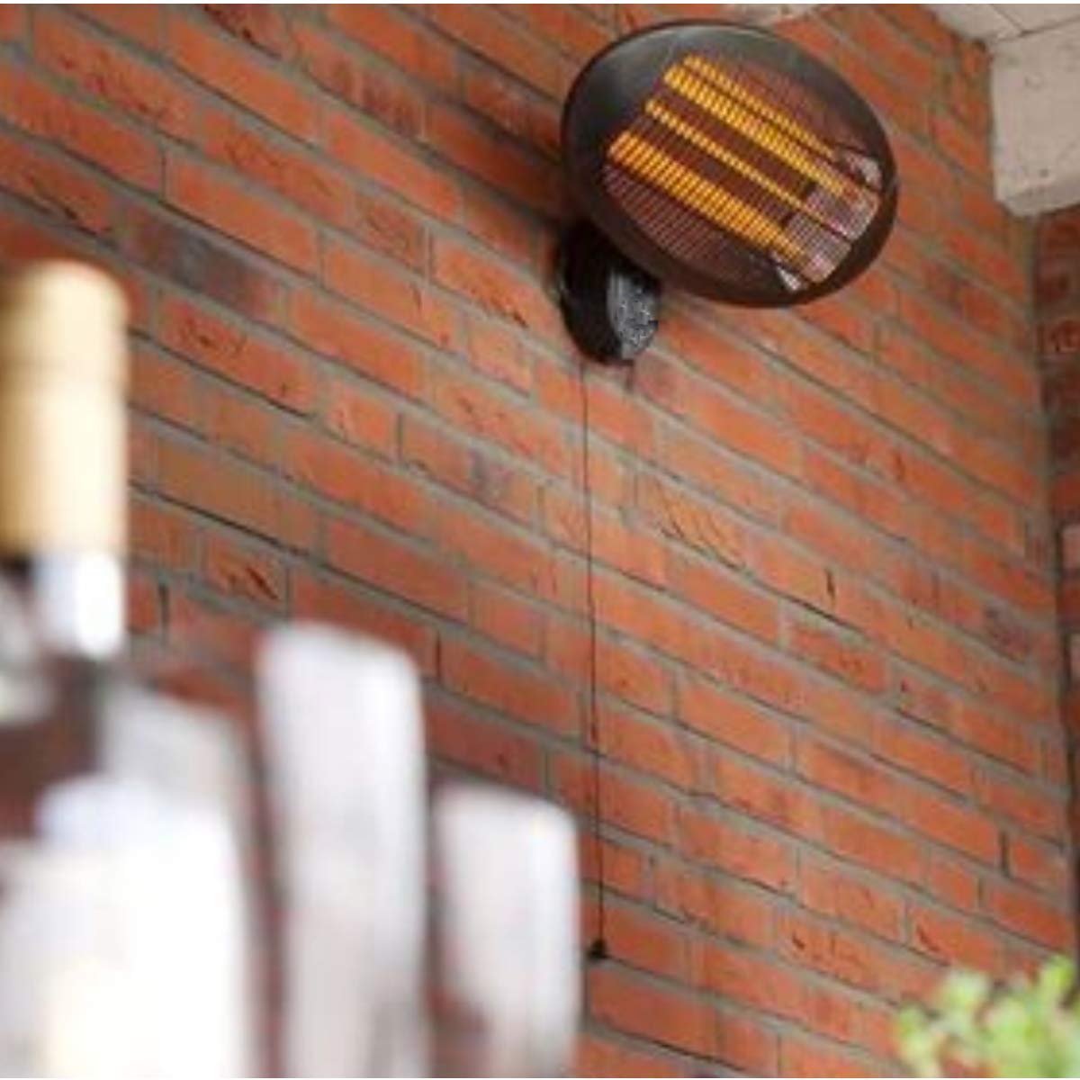 HOME It Stufa da Esterno a Infrarossi da Parete 2000W IP34 Riscaldatore al Quarzo