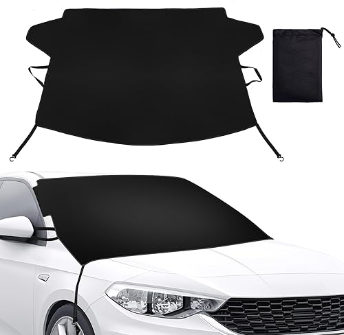 Ming Yun Frost Guard - Fundas de parabrisas de tela Oxford 600D con bolsa de almacenamiento, cubierta de parabrisas para todo tipo de clima, 69 x 42