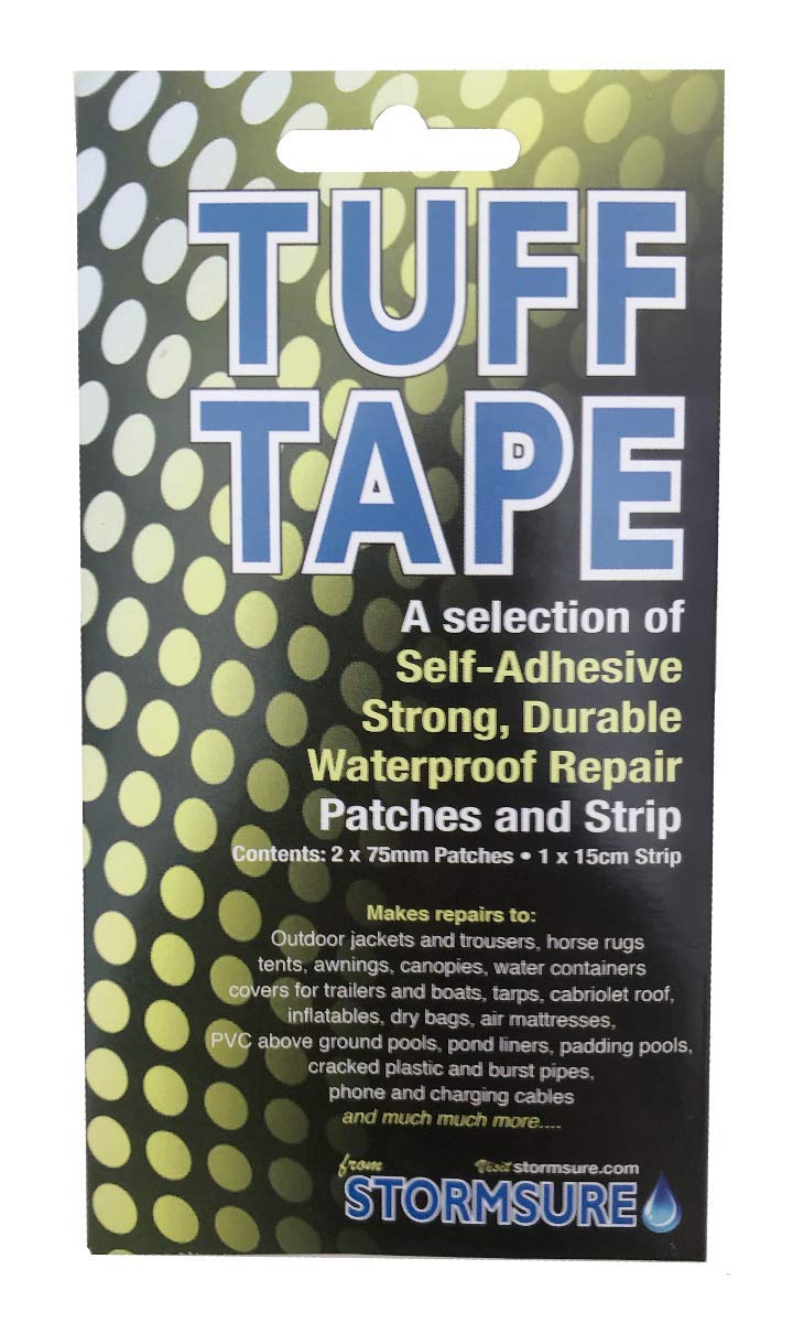 StormsureTUFF Tape Combo Pack - Tent Repair Tape with 15cm Strip and Two 75mm Round Patches - Waterproof, Flexible, Durable Repairs to Tents, Awnings, Groundsheets and More
