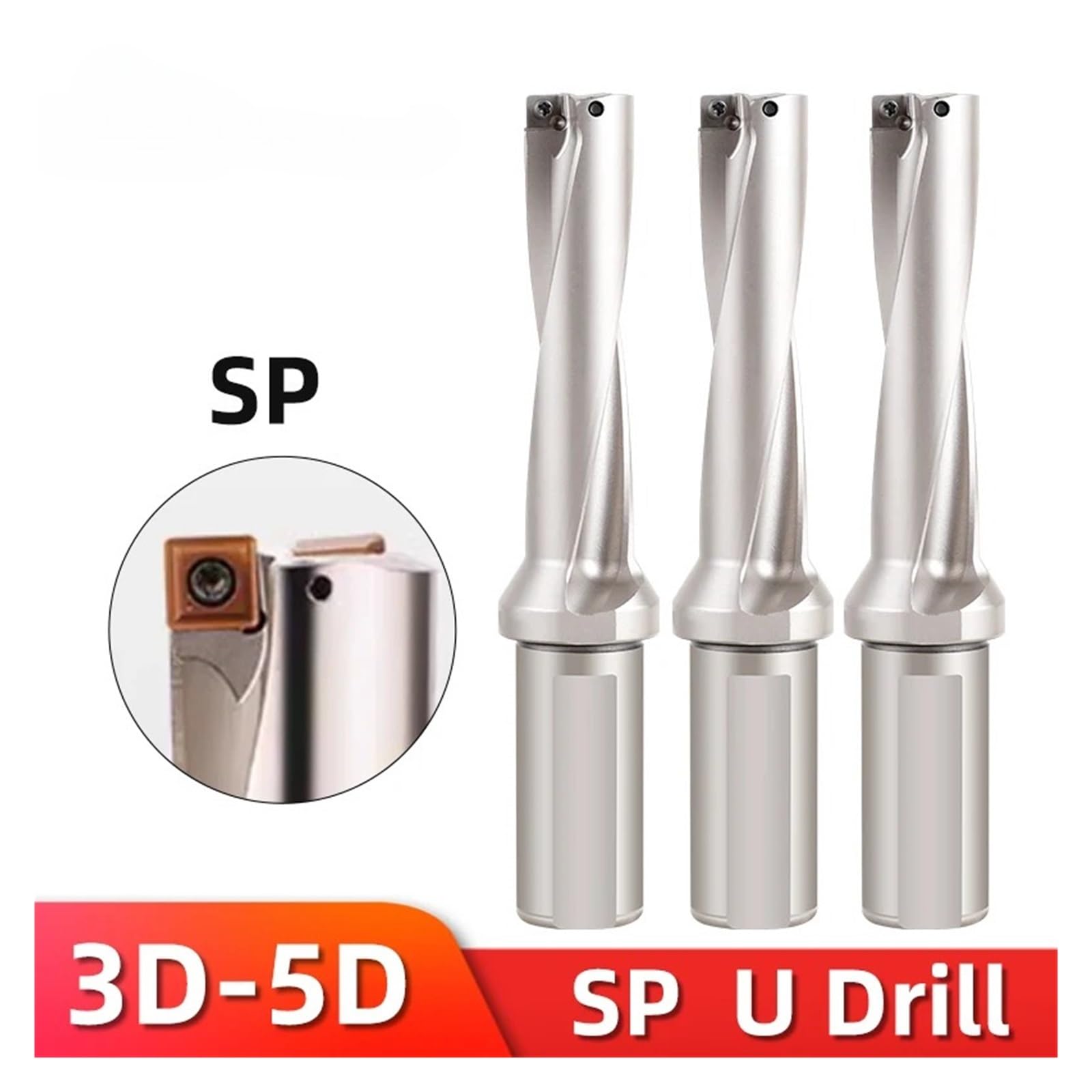 Indeksowalne wiertło U Bity wiertnicze Seria SP Wiertła metalowe o głębokości 13 mm-50 mm Tokarki CNC do maszyn indeksowalnych do maszyn 2D 3D U 4D (C32-D35-SP09,4D)
