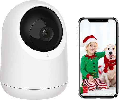 SwitchBot Überwachungskamera Innen, WLAN Kamera mit 360°/115° Sichtfeldabdeckung, Personenerkennung, Bewegungsverfolgung,