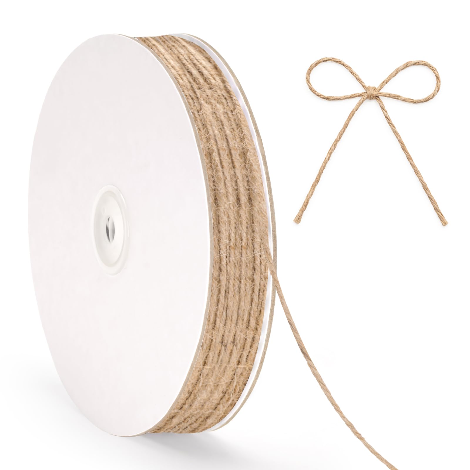 G2PLUS 2mm Brown Jute String Twine, 200m Gift Wrapping String for DIY Crafting, Gardening, Decoration, 3Ply