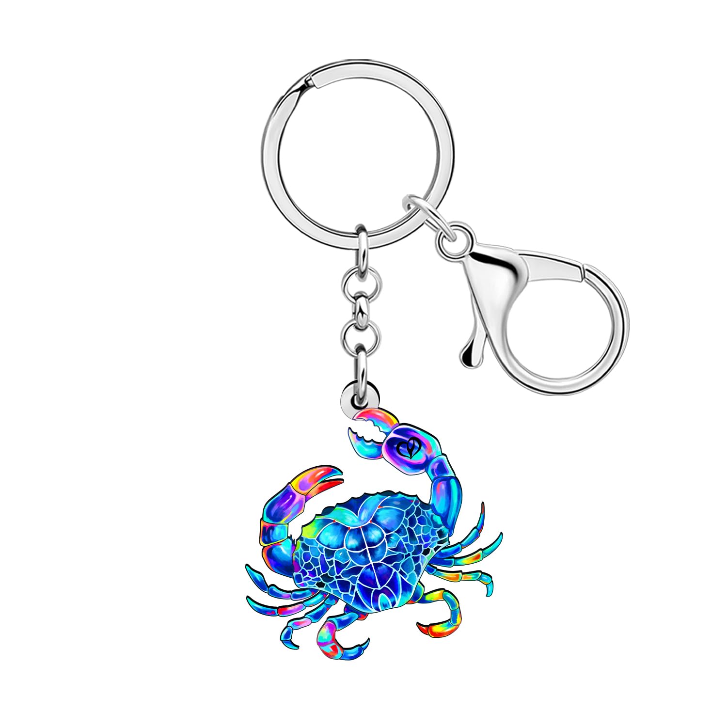BAMAY Acrylic Fun Crab Keychain Purse Charms Backpack Bag Accessories Jewelry Ocean Animal Keyring Crab Gifts for Women Girls