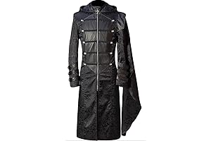 Men's Pin Head Costumes Punk Fashion Long Windbreaker Cape