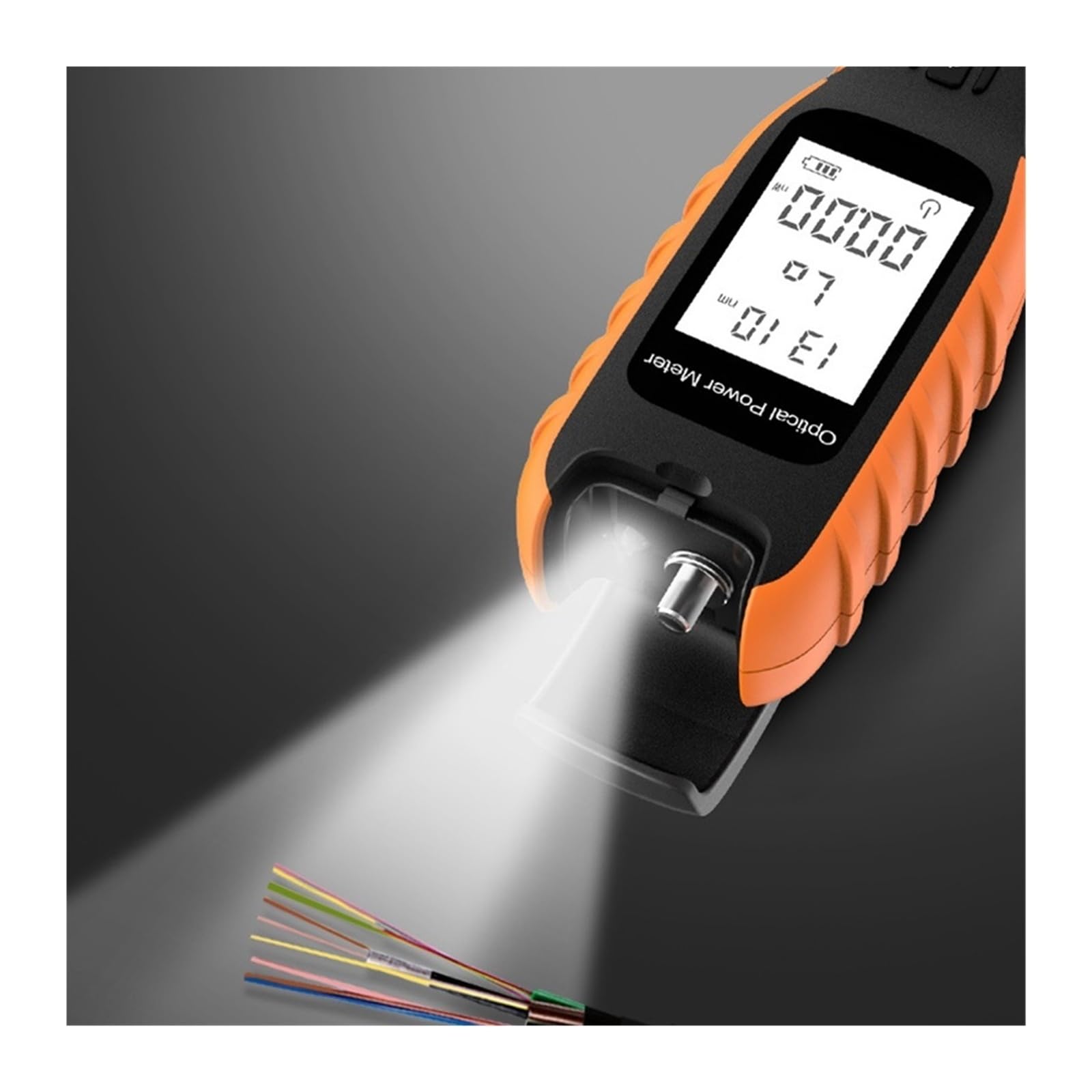Medidor de potencia óptico, V batería recargable Mini OPM Ciclismo Fibra Óptica Medidor de potencia PON Puntero de alta potencia FC/SC/ST Herramientas de comprobación de cables (G1110-70 a 10dBm)
