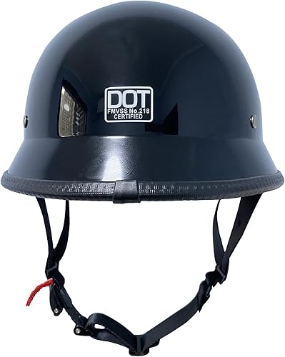 Miniatura 3 de Casco de motocicleta estilo alemán, casco de media cara, para adultos, hombres y mujeres, casco de media cara, aprobado por DOT, casco retro de