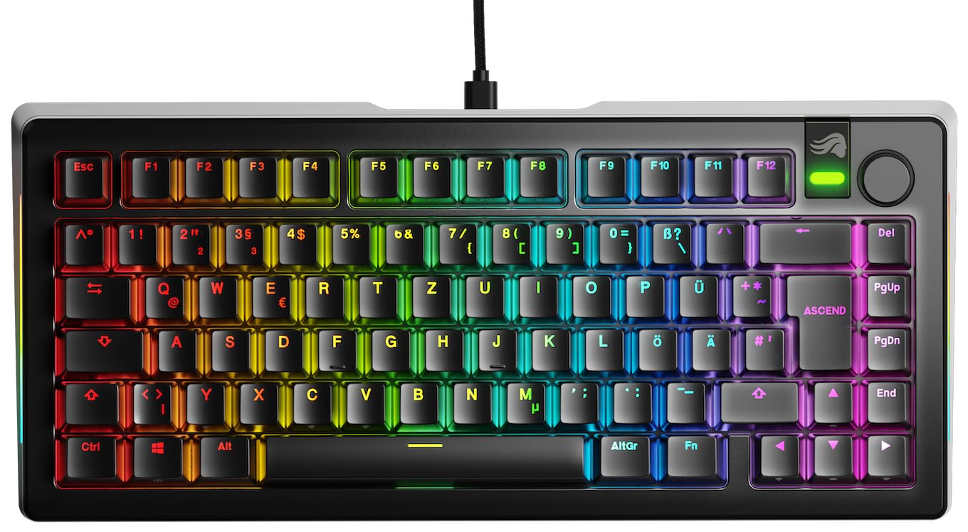 GLORIOUS Gaming GMMK 3 PRO: Tastiera Meccanica Personalizzabile, TKL 75%, guarnizioni e scocca Alluminio modulari, Switch Hot Swap MX, Schiuma smorzante, Tasti Personalizzati, QWERTZ tedesco - Layout
