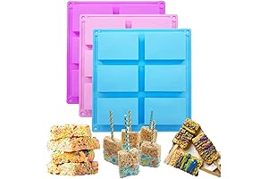 Versatile 3-Pack Rice Krispie Treat Baking Molds