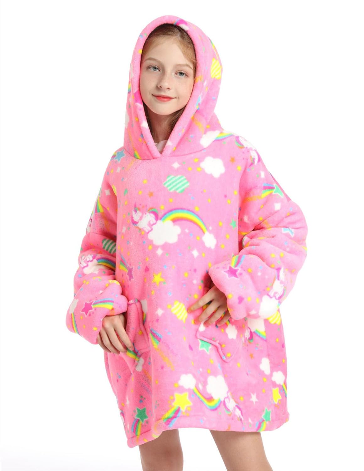 Sudadera con Capucha para Niñas Sudadera con Capucha de Gran Tamaño para Niños con Bolsillo Ropa de Invierno