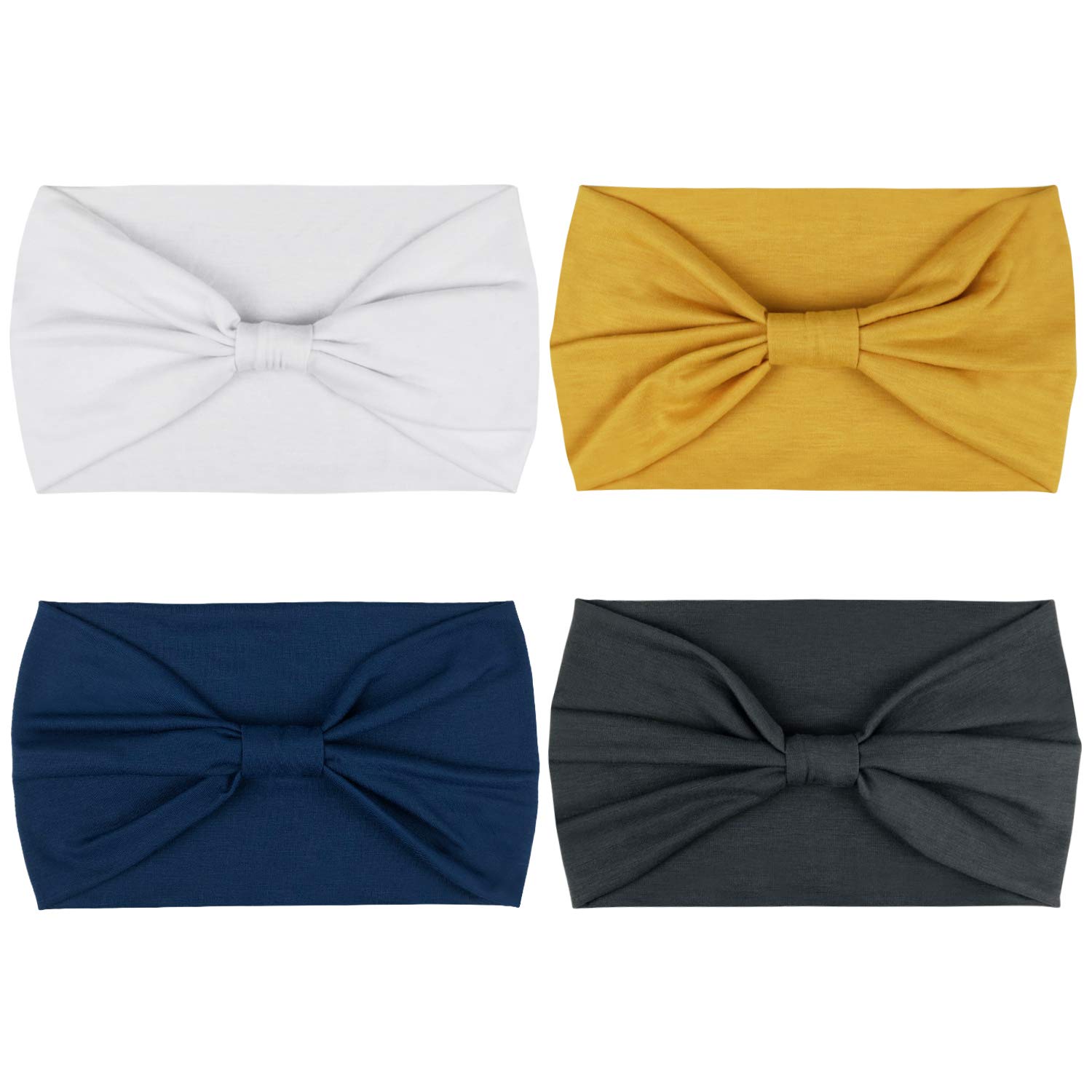 DRESHOW 4 Piezas Diadema Para Mujer Turbante Bohemia Elástico Cinta Banda para El Cabello Diadema Accesorios Para El Cabello