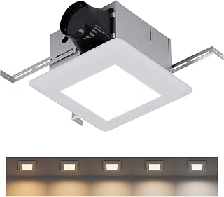 ZAGO Bathroom Exhaust Fan with LED Light: 100 CFM 1.2 Sones Quiet Powerful Ceiling Vent Fans Lamp combo for Quick Shower Steam Removal and Consistently Fresh Air Ventilation Ideal for Household Bath