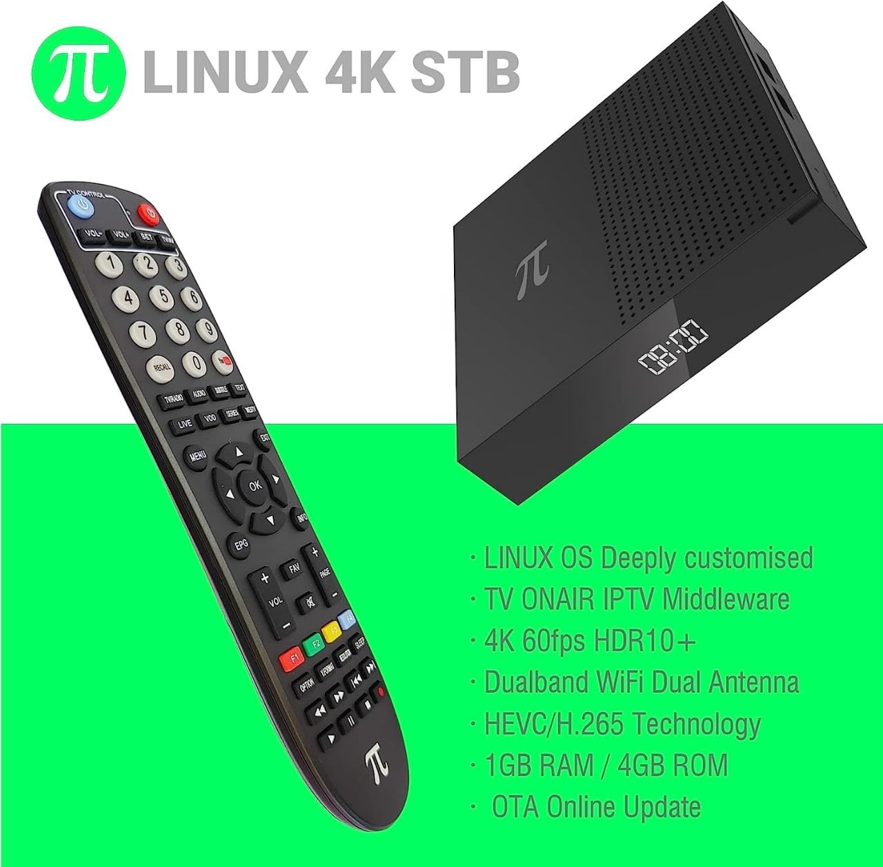 Meentek 4k Linux STB (?) Latest Pi Plus Linux Box with Dual Band 5G WiFi Gigabit LAN Box 1 GB Ram, 8GB Storage Better Than mag 540w3 and mag 544w3
