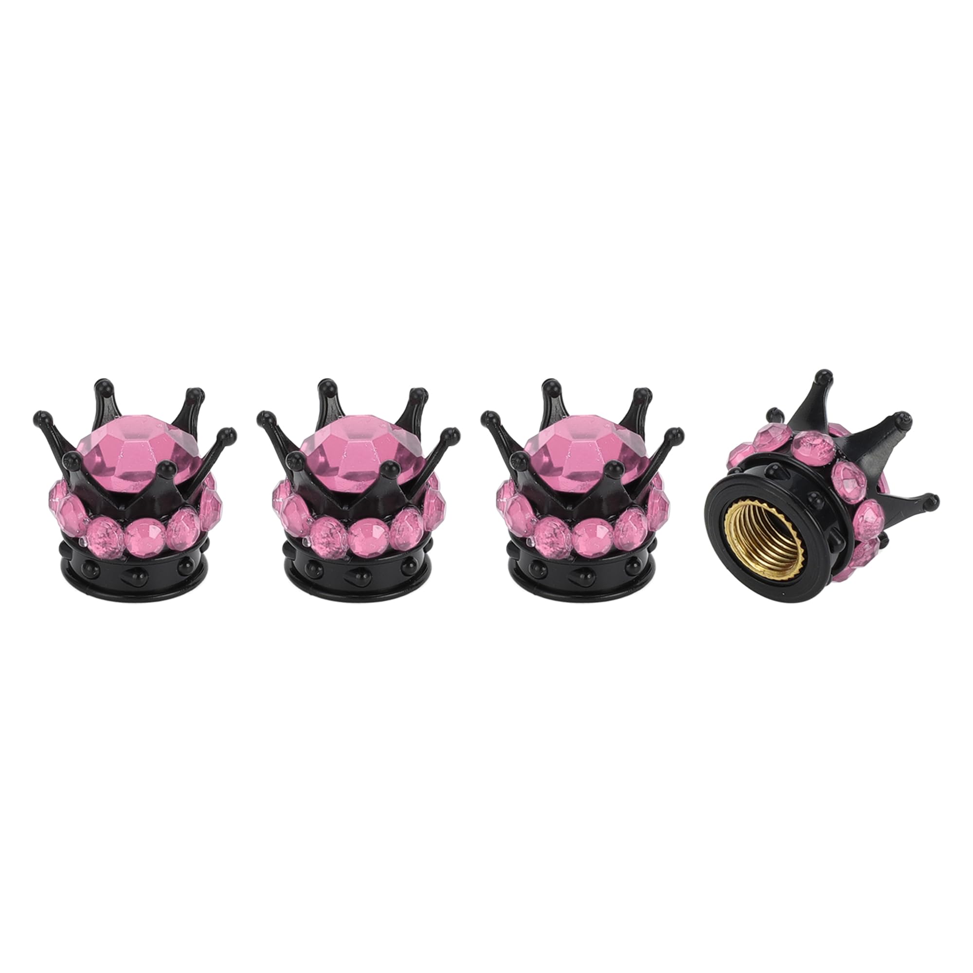 Tire Valve Stem Caps 12.8x15.8MM Car Wheel Valve Cap ABS Copper Pink