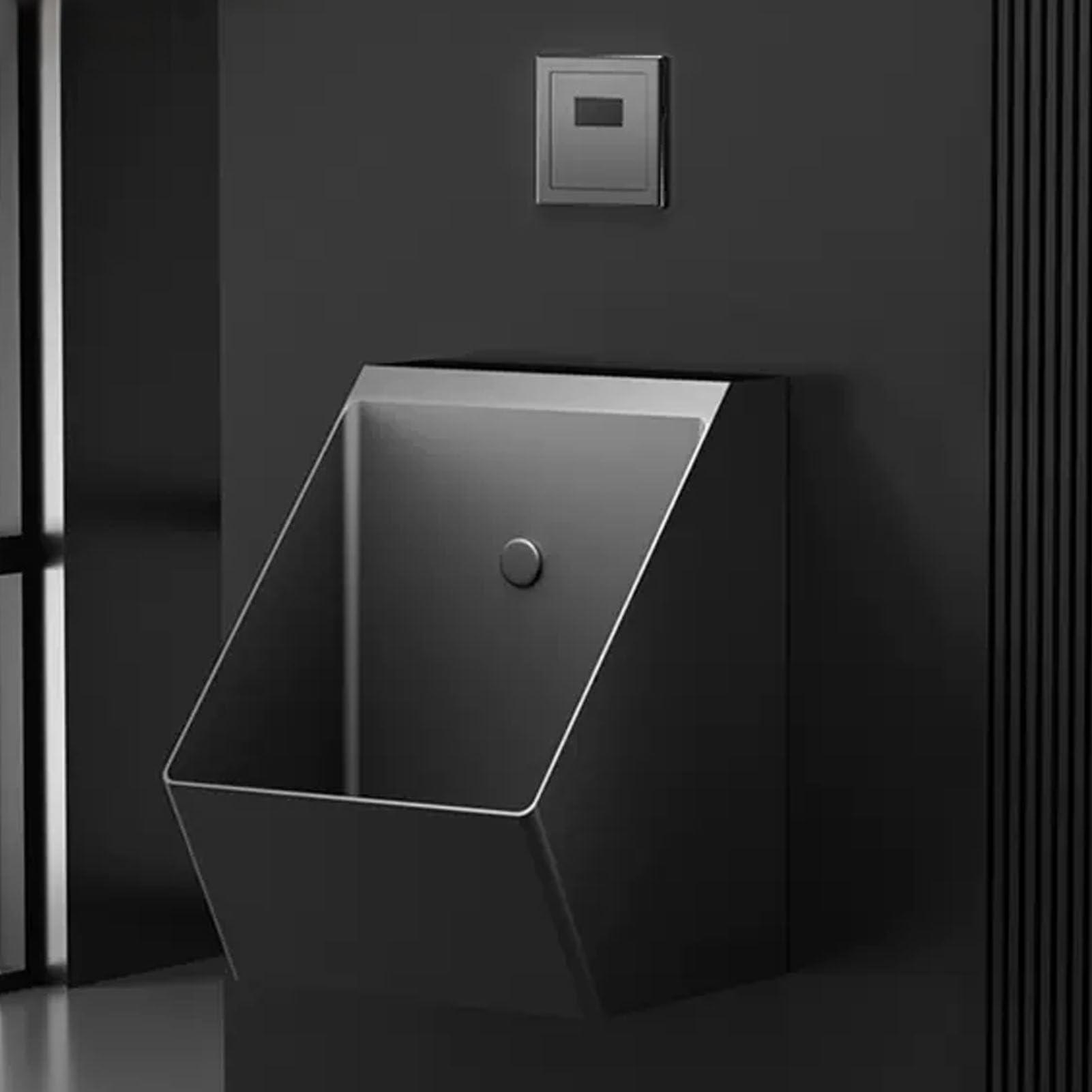 OTQEFTN Wall Mounted Sensor Urinal, 304 Stainless Steel Urinals, Men's Commercial Flushing Urinal, Anti-Splash Features, for Bathrooms, Hotels, Shopping