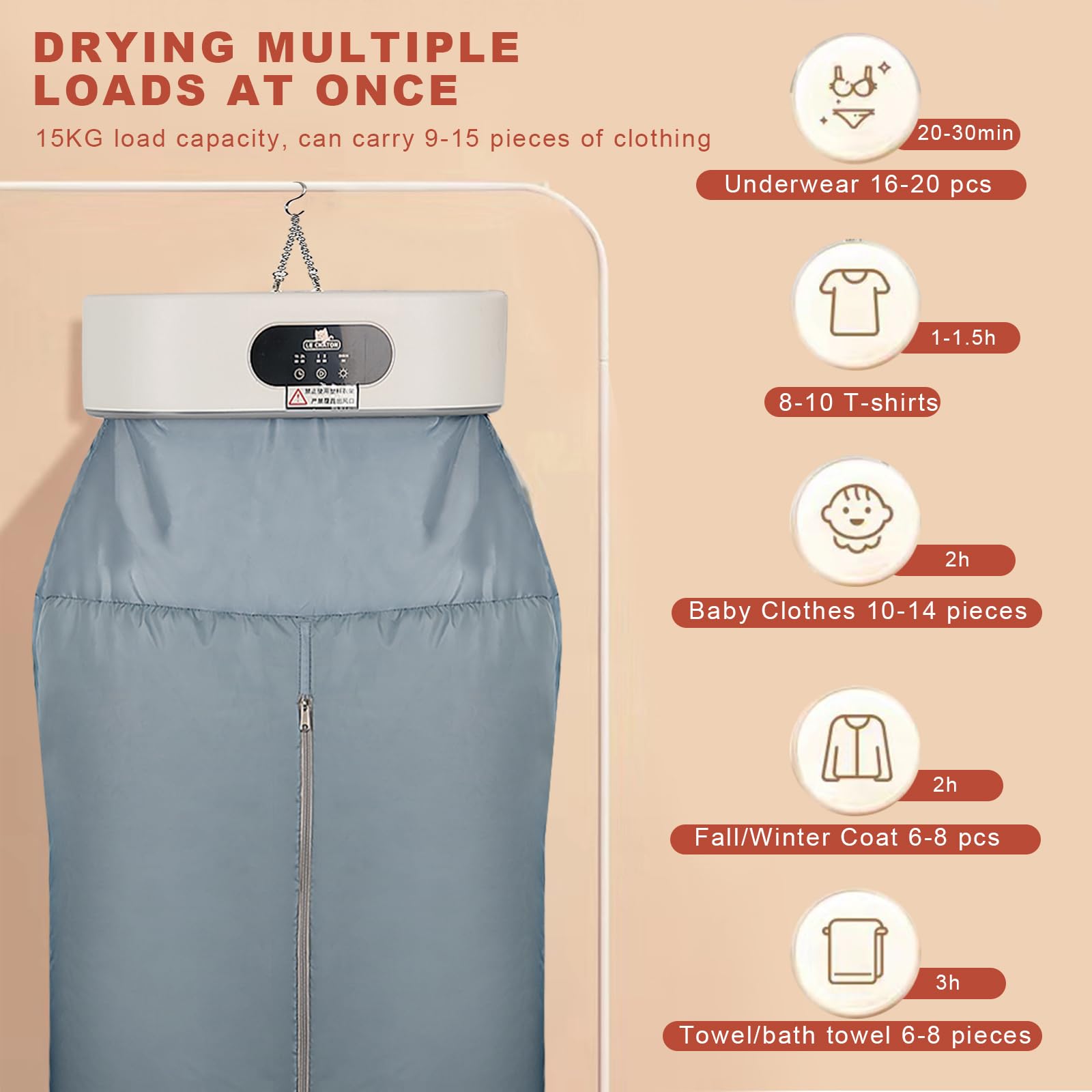 Tragbarer Wäschetrockner - Kompakt Für Wohnung, Reisen & Camping