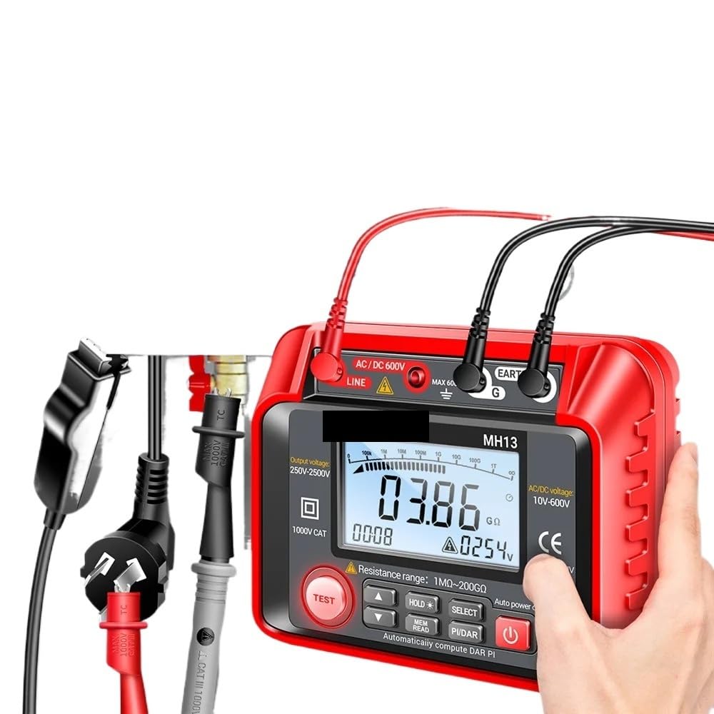 MH13 Insulation Megohmmeter 2000 Counts Ohm Voltage Tester Digital Multimeter Resistance Meter Tool