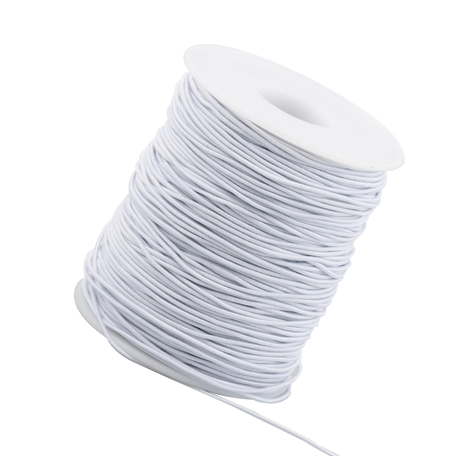 Bojueshaw White 100M Elastic Cord,Round Beading Cord,1Mm Stretch Beading Thread For Jewelry Making,Bracelet,Craft,Sewing Projects(White)
