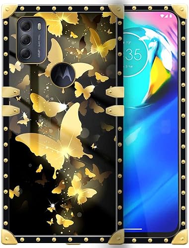DAIZAG Funda compatible con Moto G Power 2022, diseño de mariposas doradas G Power 2022 para niñas, diseño de esquinas reforzadas totalmente
