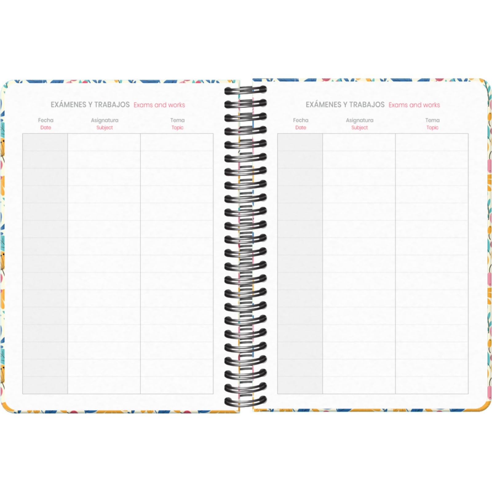 Dohe, School Planner 2025 2026, Week to View, A5 Size (15x21 cm), Spanish and English, Double Spiral Binding and Elastic Band - Image 4