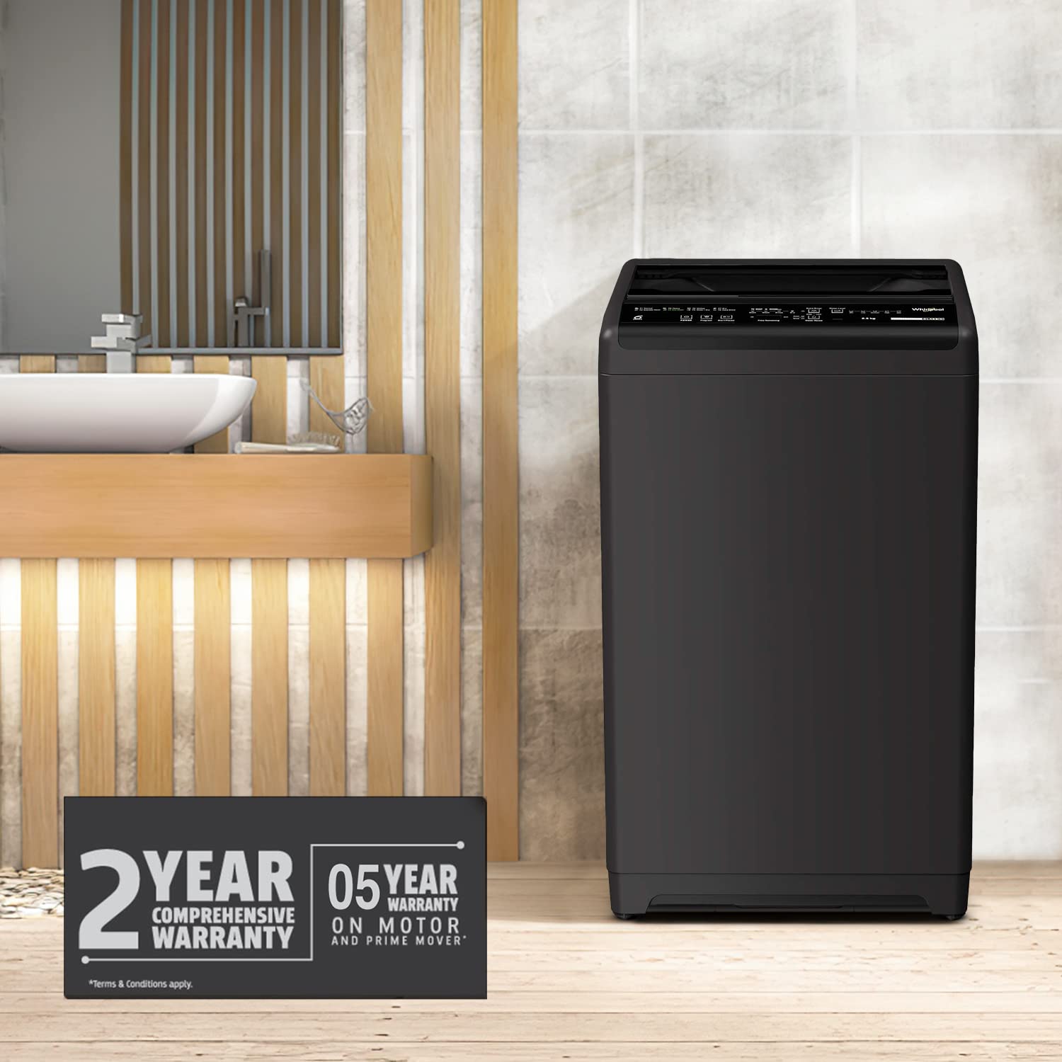 Whirlpool 6.5 Kg 5 Star Royal Fully-Automatic Top Loading Washing Machine (WHITEMAGIC ROYAL 6.5 GENX, Grey, Hard Water Wash) GENX Grey