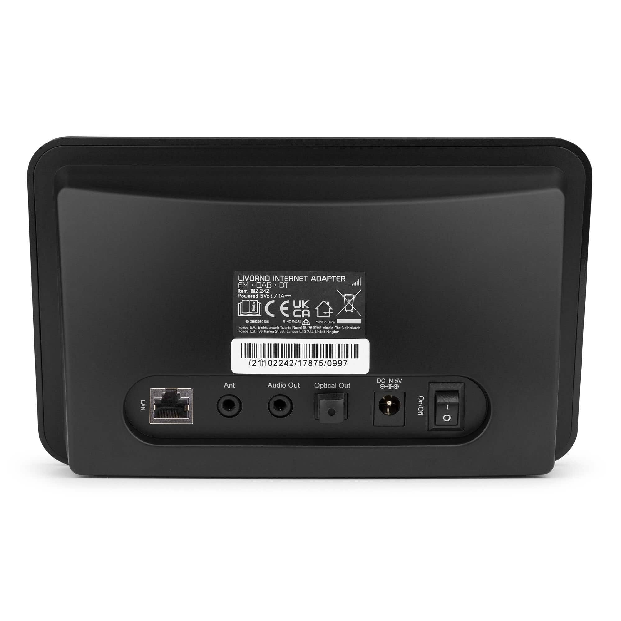 Audizio Livorno - DAB Plus Radio, Internetradio WLAN Tuner mit Bluetooth 5.0 – DAB Adapter für Stereoanlage, Digitalradio mit Spotify Connect, 32.000 Sender, Fernbedienung - Schwarz