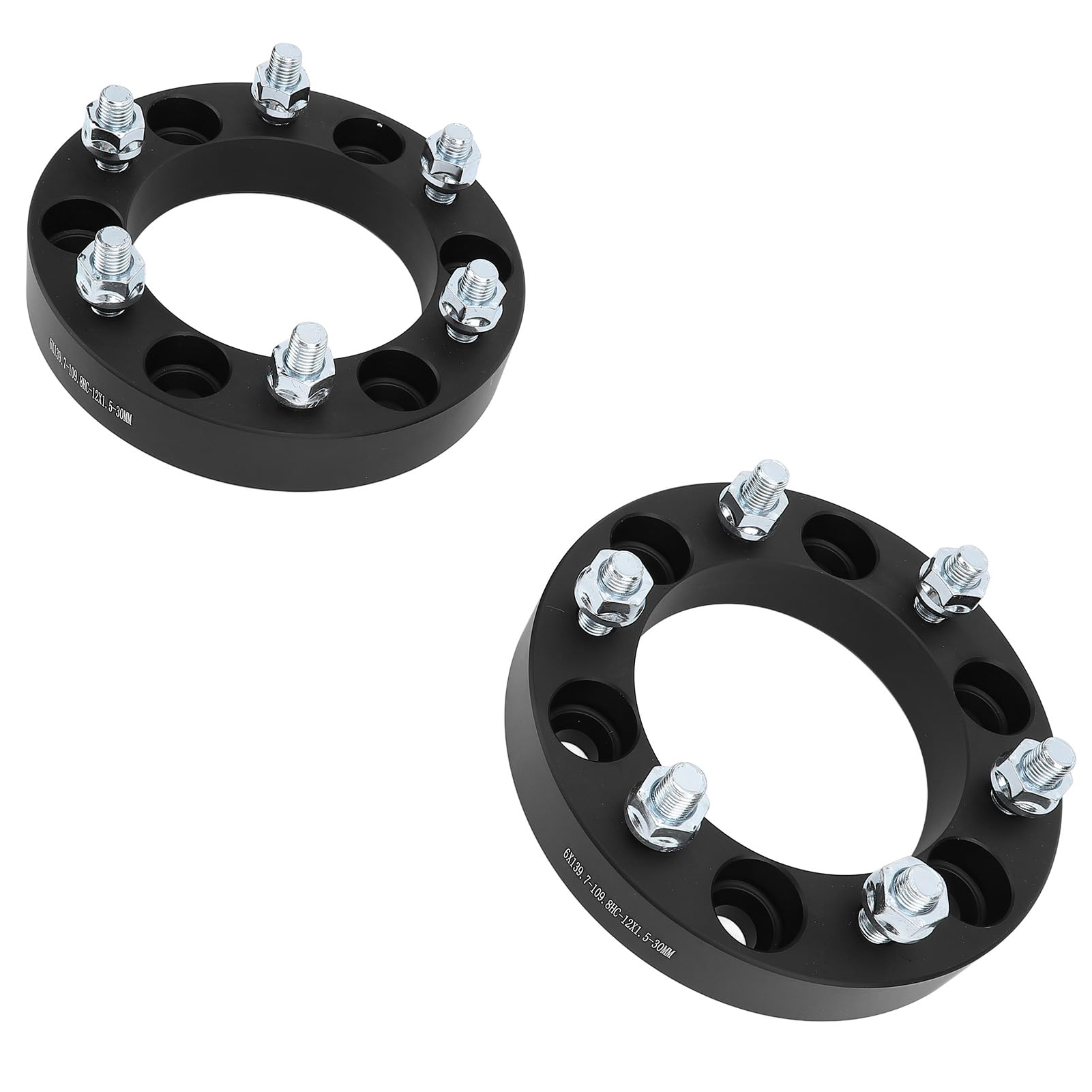 POENVFPO Zestaw Dystansów kół Stop Aluminium 30mm Dystans Koła 6 śrub 6x139,7mm do Pickupa SUV Dystans Piasty Koła dla L200 B2500 (BLACK)