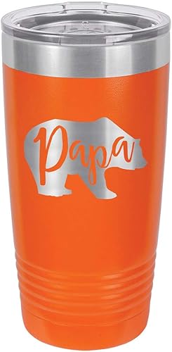 Miniatura 9 de PAPA BEAR MAROON Vaso de bebida de 20 onzas con pajita  Taza de viaje grabada con láser  Comparar con Yeti Rambler  Idea de regalo para papá para el