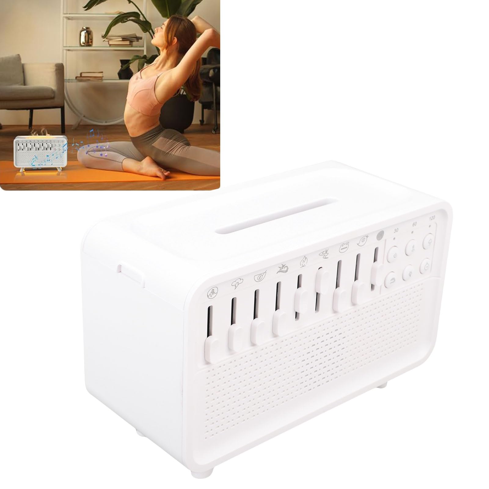Topiky White Noise Machine mit Luftbefeuchter, 3-in-1-Diffusor für ätherische Öle, Soundmaschine, Bluetooth-Lautsprecher, Nachtlicht für Schlafzimmer, Baby-Einschlafhilfe, 150 Ml, Automatische
