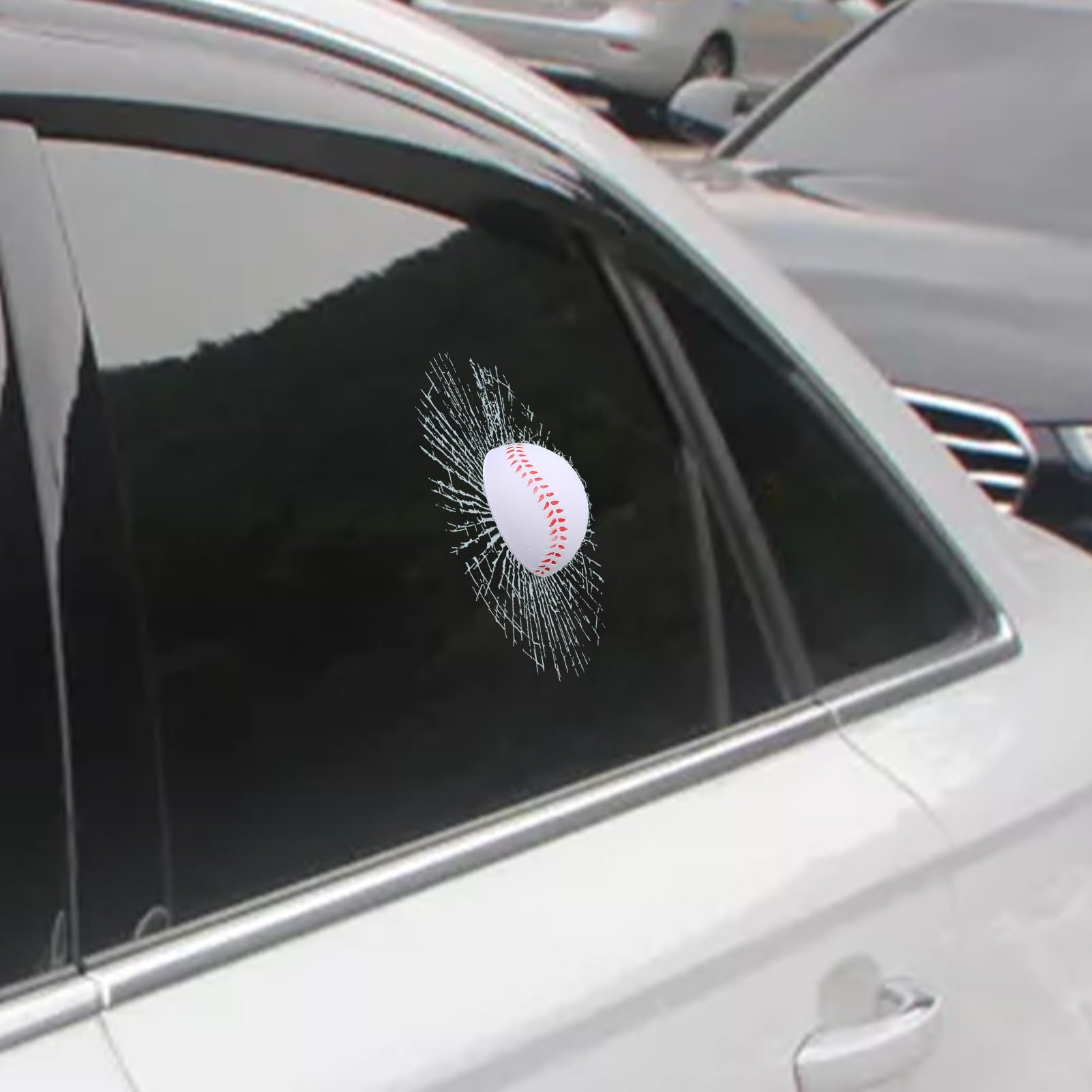 2 Pack Prank Autocollant Verre Brisé, Farce Et Attrape pour Voiture, Objet Prank Fenêtre Frappe Balle 3D, Farce Et Attrape Adulte pour Véhicules, Accessoire De Fenêtre De Voiture