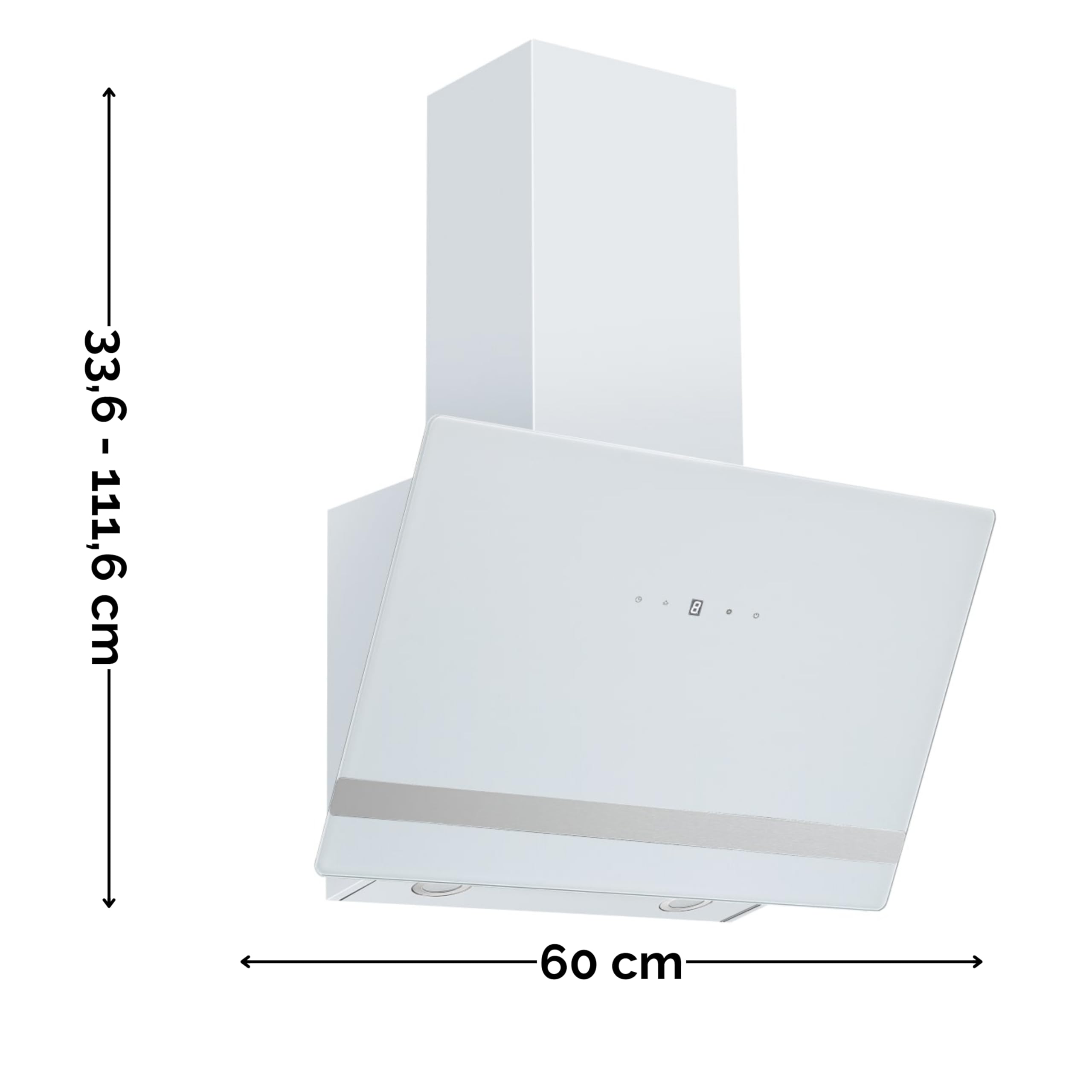 PKM Okap kuchenny S21-60AWTH | biały | szerokość 60 cm | wyświetlacz z funkcją Touch Control