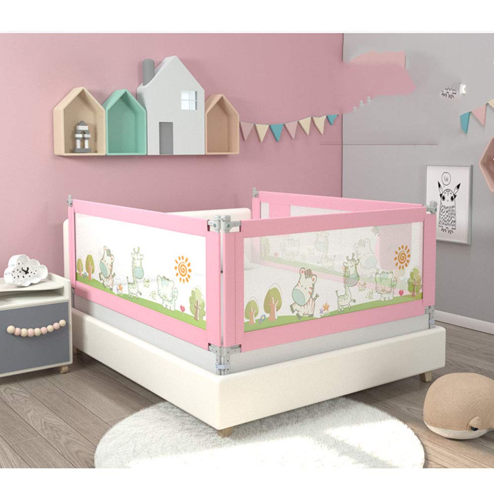 Paracolpi per Letto, Sollevamento Verticale Portatile ipoallergenico, Altezza Regolabile, Lavabile con Serratura, Rosa, 190 * 68 cm