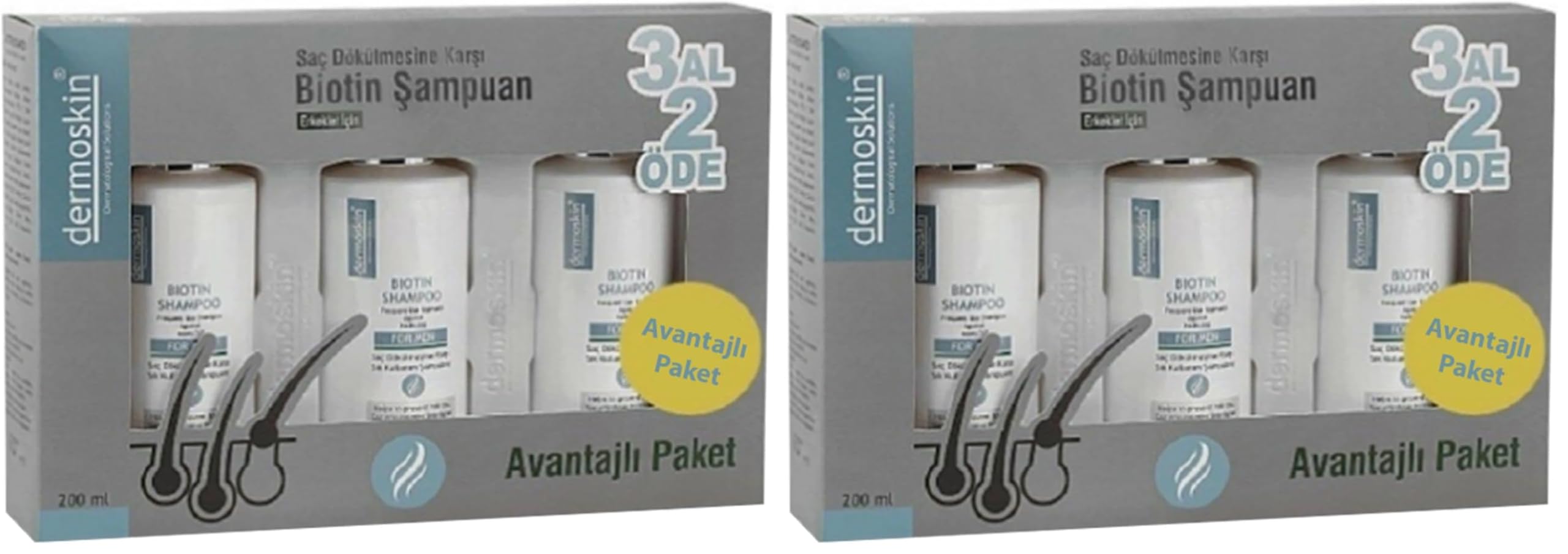 Dermoskin Biotin Şampuan 3 Al 2 Öde Kofre Erkek 1 Paket (1 x 200 ml) (2 paketi)