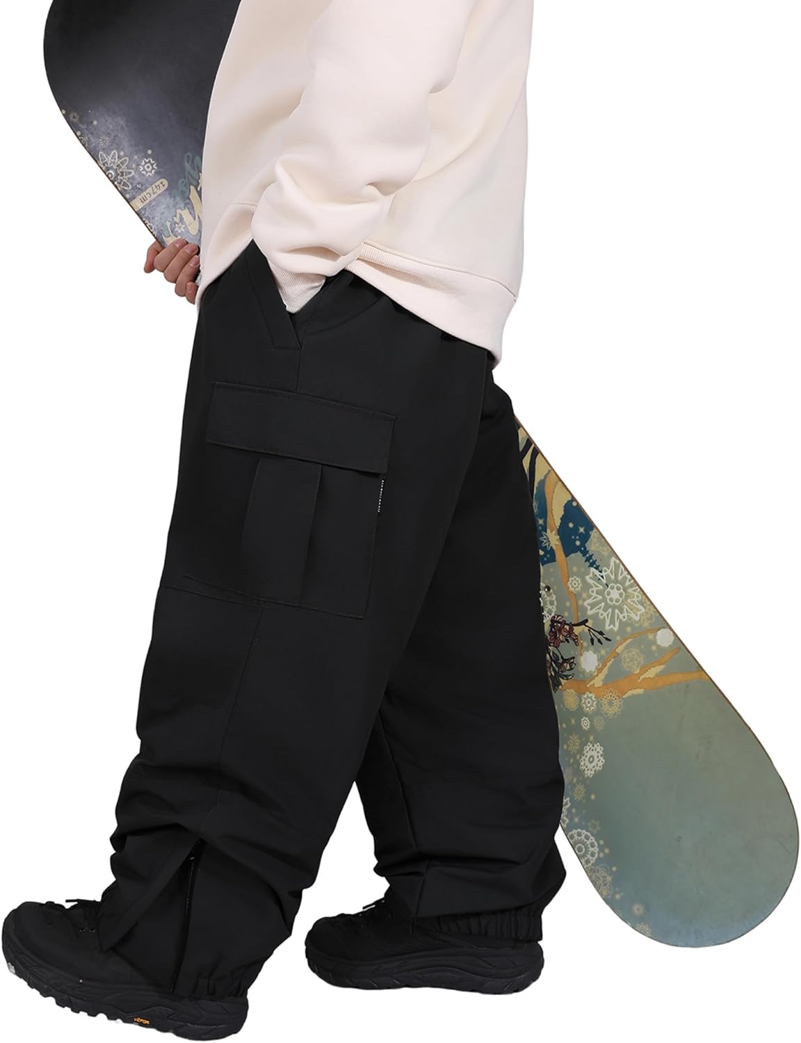 North Peak Womens Mens Baggy Snow Ski Pants Waterproof Windproof Insulated Winter Outdoor Snow Snowboard Cargo Pants