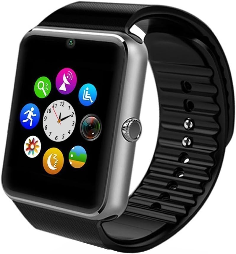 CXYP Smart Watches, Bluetooth Touch Screen Smartphone Wristwatch with Camera for Smartphone(Silver)
