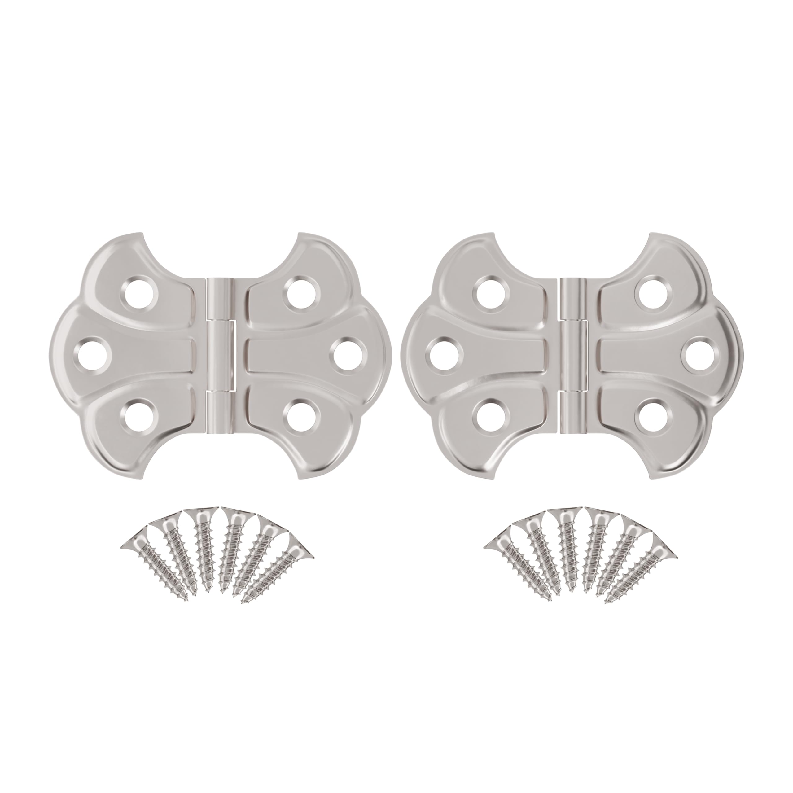 Photo 1 of Polished Nickel Butterfly Hinges - 2" x 1-7/16" - Pack of 2 - Surface Mount Hinges for Cabinet Doors and Boxes - UA-262-HPN (1)