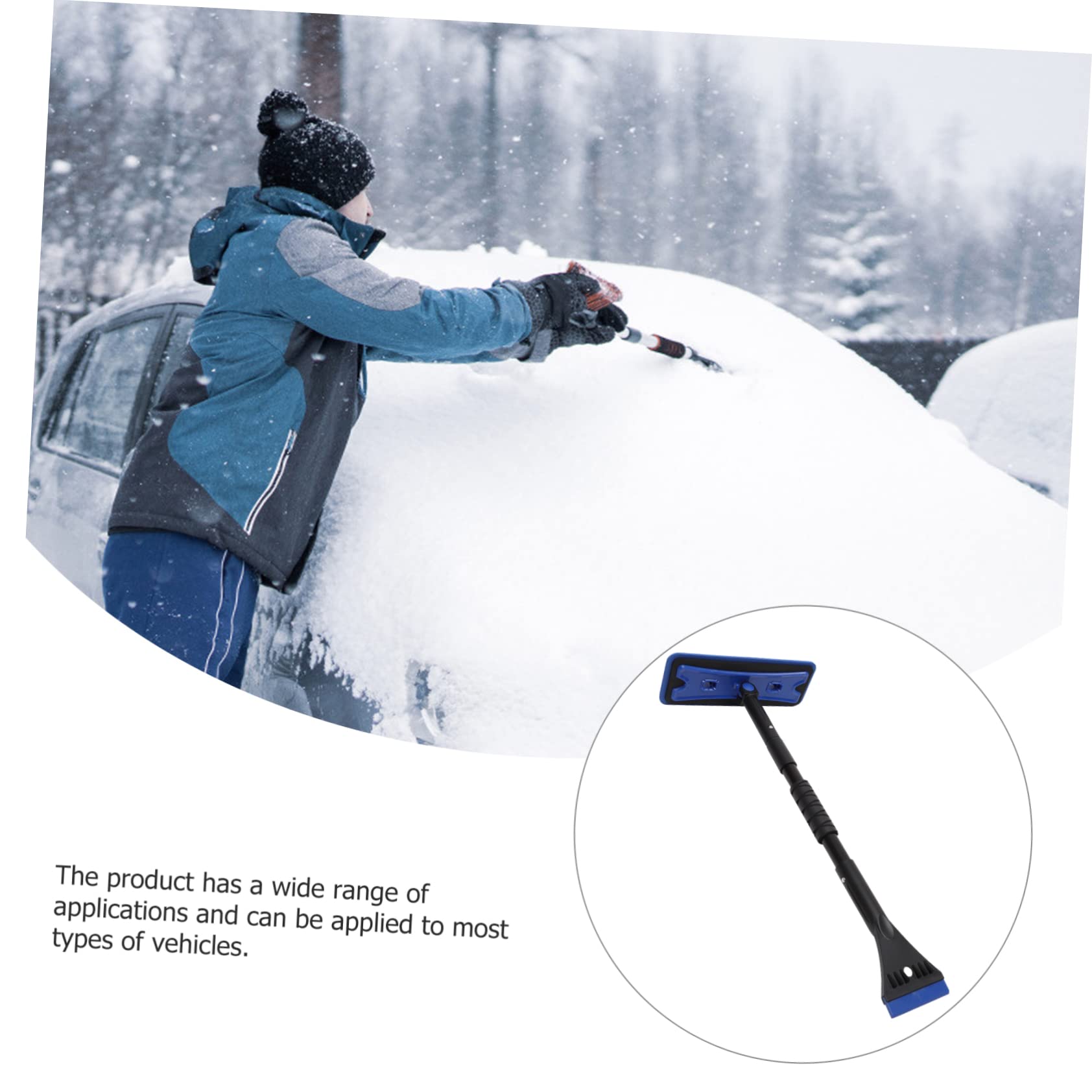 ibasenice Grattoir à Glace Et Neige pour Pare-Brise De Voiture Brosse à Neige Amovible Outil De Déneigement Hivernal Essuie-Glace Pratique