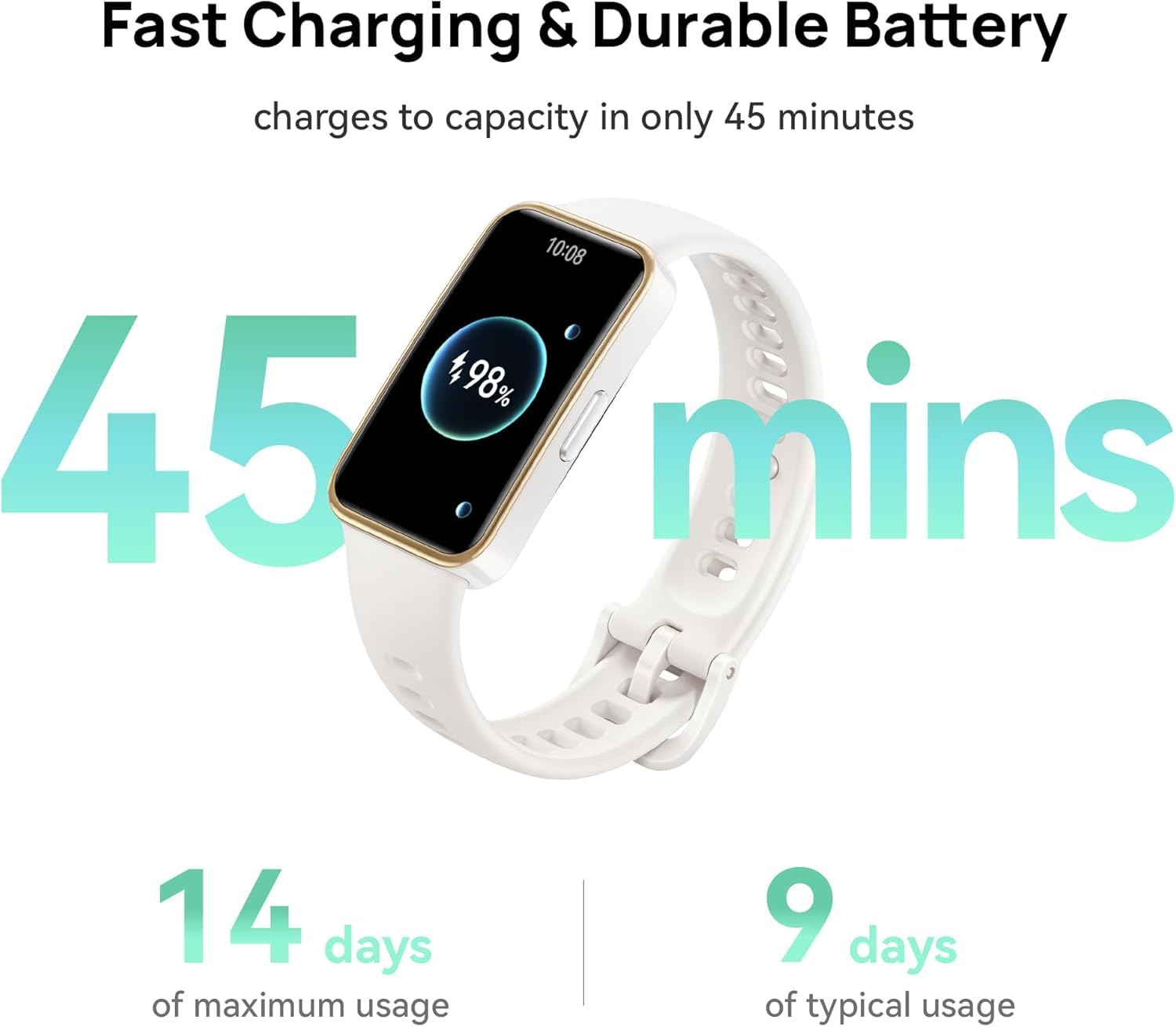 HUAWEI Bracelet intelligent Band 9, port confortable 24h/24, 7j/7, surveillance de la qualité du sommeil, jusqu'à deux semaines d'autonomie, compatible iOS et Android (rose)