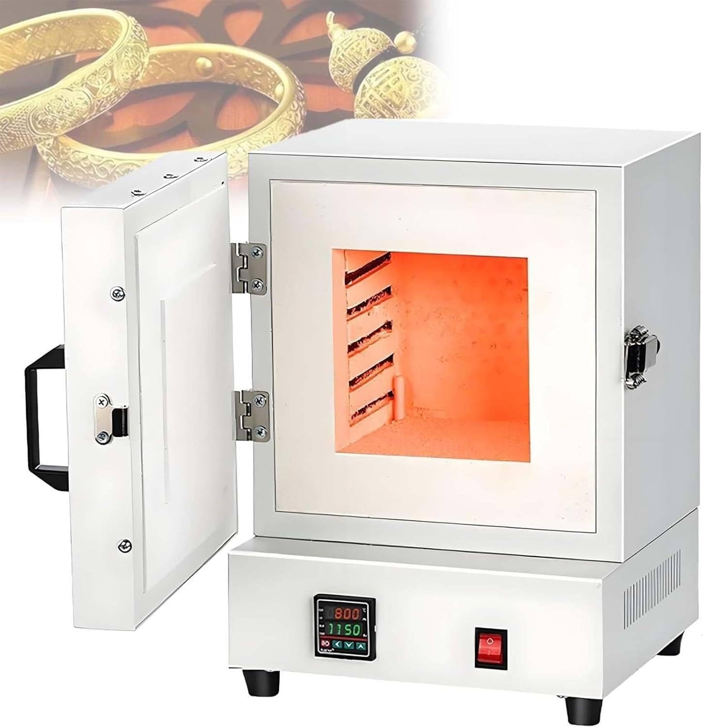 KJZQXYX 2000W High-Temperature Electric Pottery Kiln,1150℃ Metal Melting Furnace for Ceramics, 220v Jewelry Making, Glazing, Dewaxing & Annealing