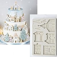 Vista 1 de Molde de silicona para tartas de Feliz Navidad, árbol de Navidad, fondant, pastelería, molde para hornear, herramientas de decoración