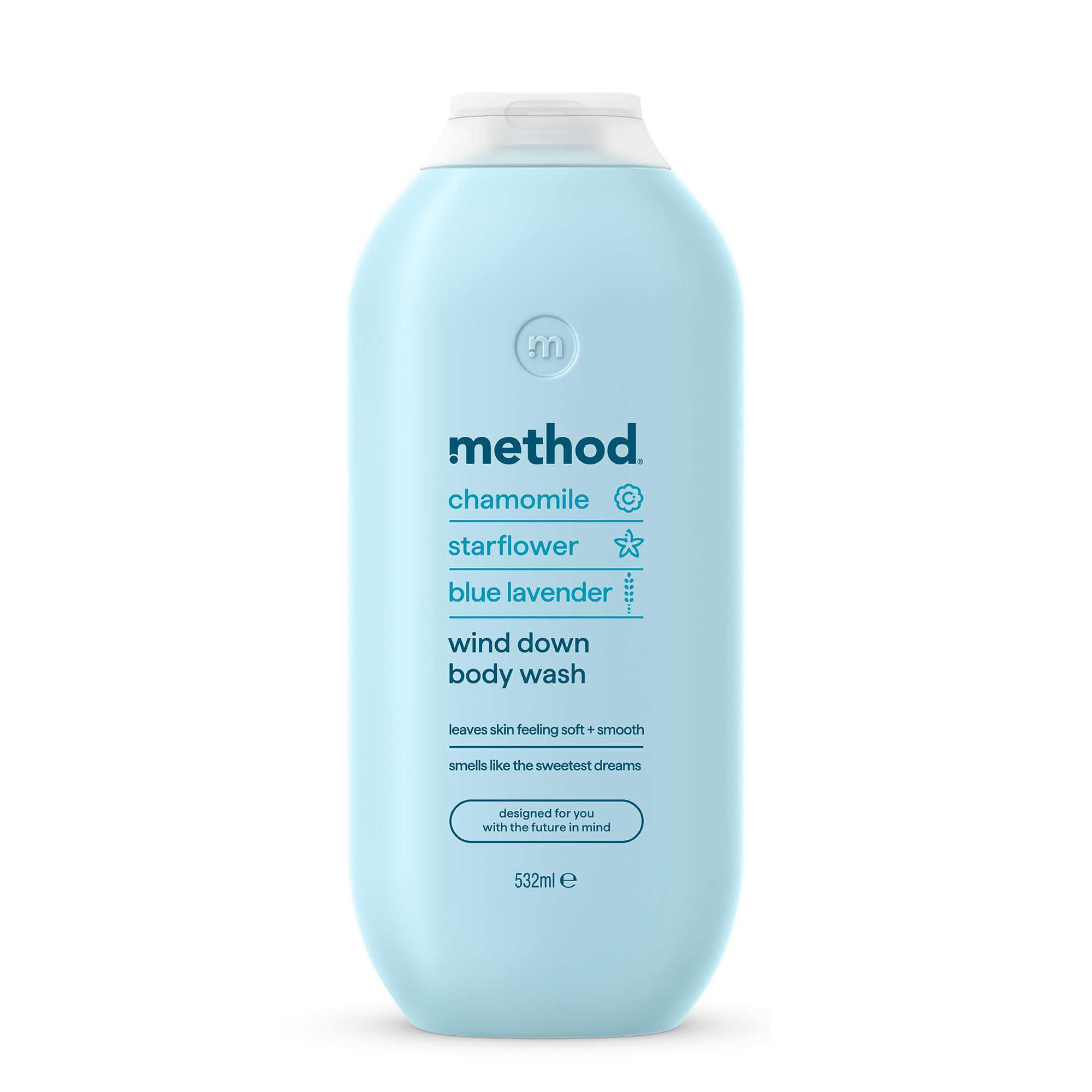 Method Wind Down Body Wash, Chamomile & Blue Lavender, Shower Gel, 532ml