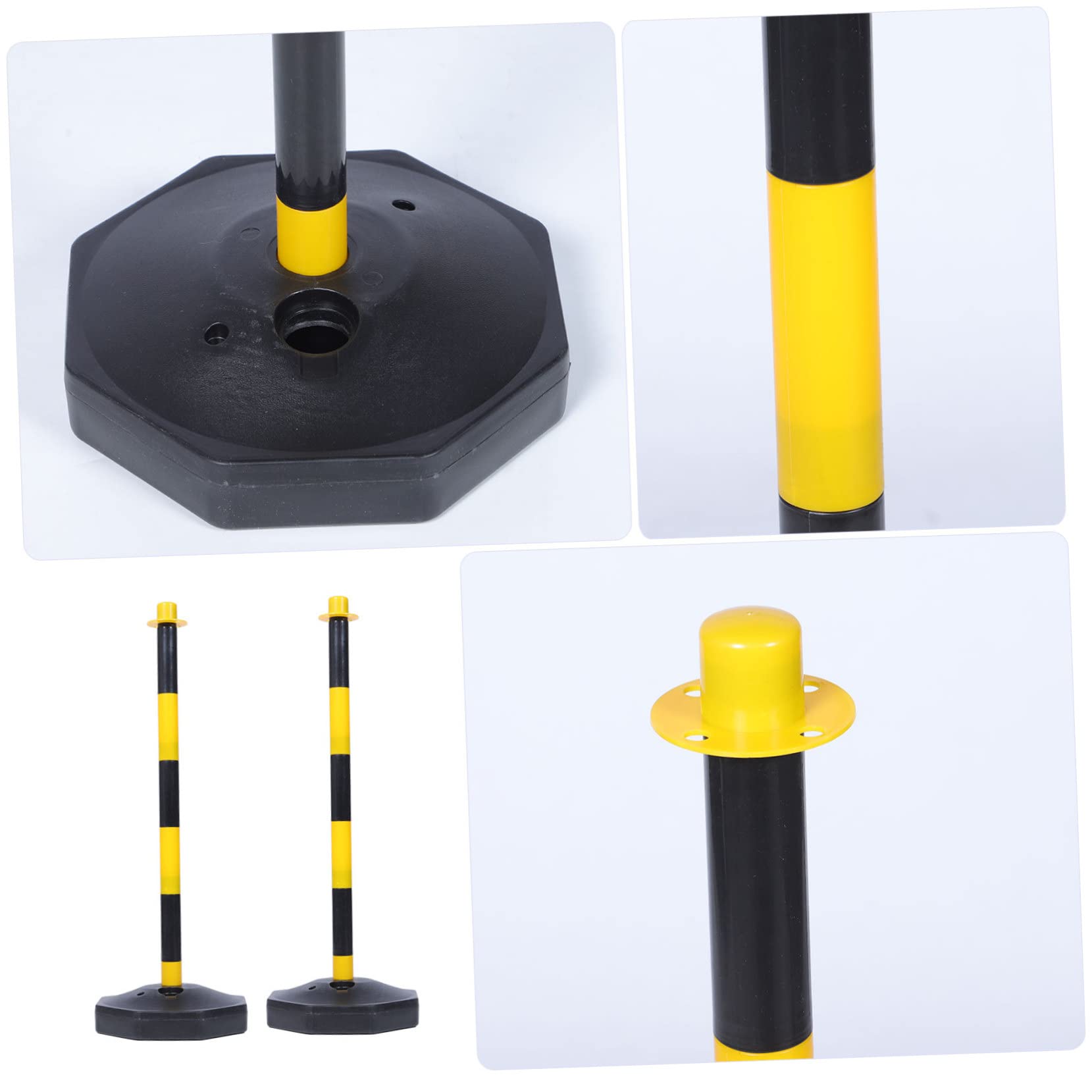 Poteau de Barrière de Sécurité Réglable en Plastique, Lot de 2